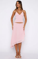 Hidden Grace Midi Skirt Pink
