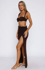 Serenade Me Maxi Skirt Chocolate