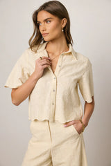 Perrie Floral Button Up in Cream