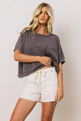 Ria Boxy Tee in Charcoal