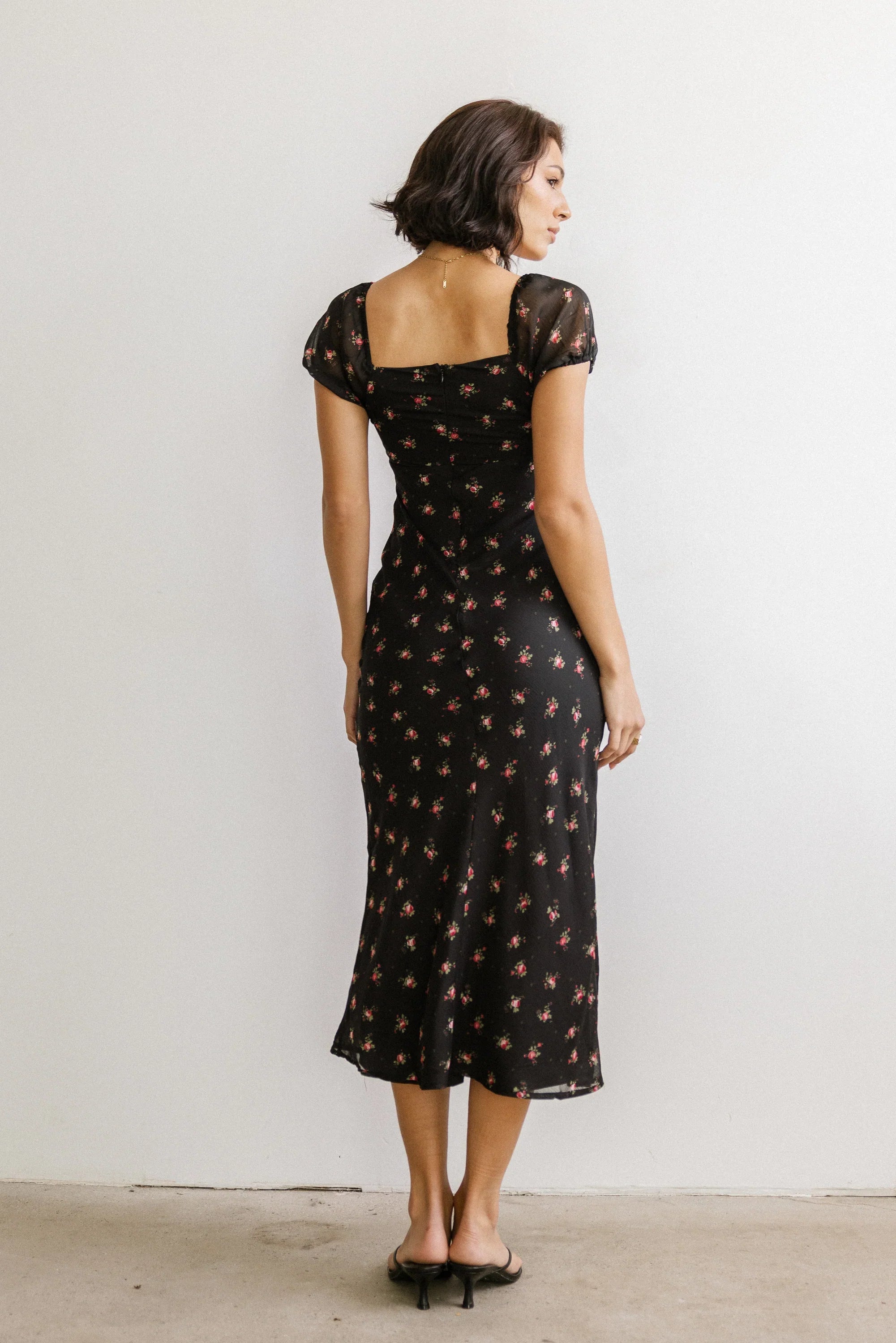 Cammie Floral Maxi Dress in Black