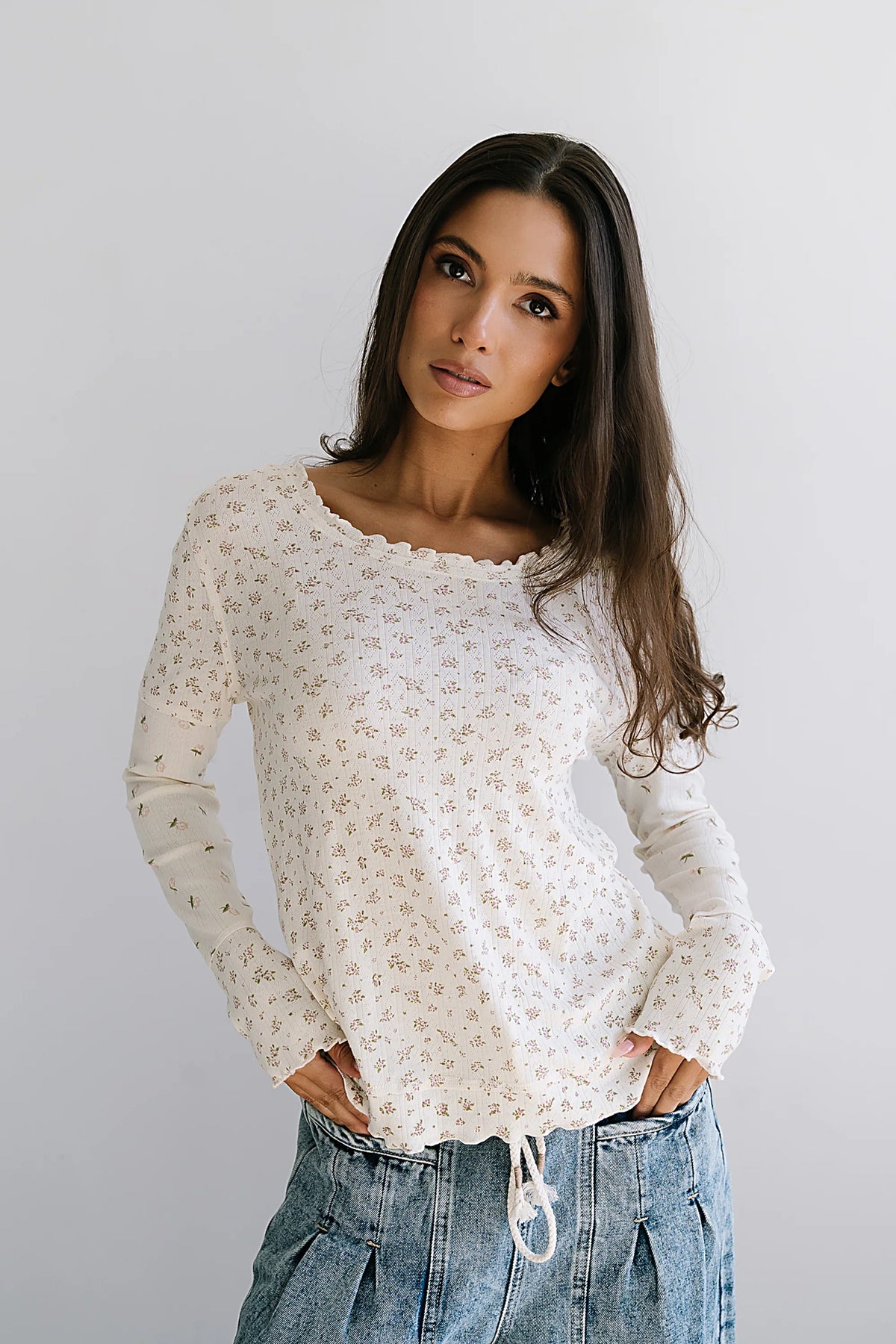 Mylo Floral Top in Blush