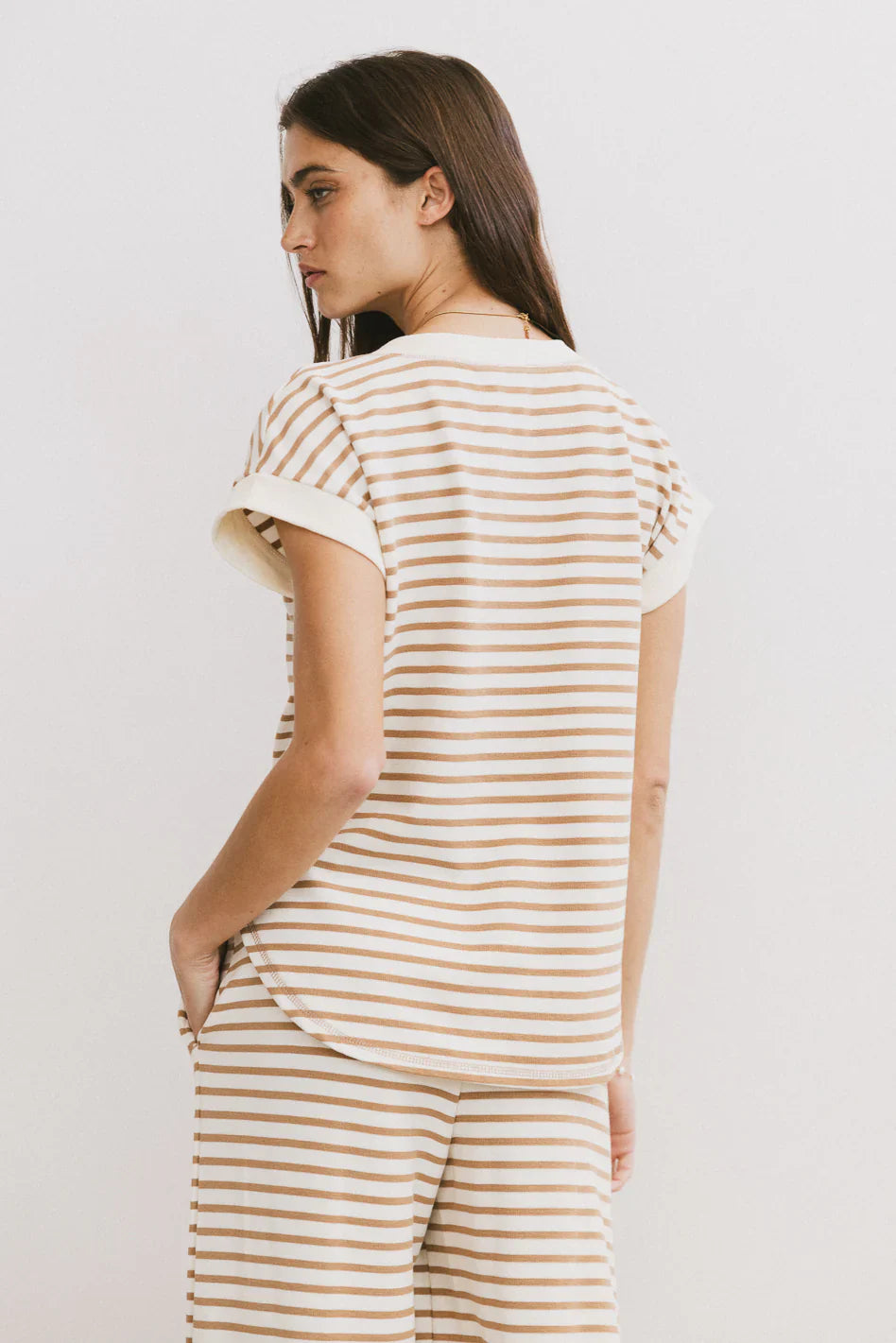 Zia Striped Top in Sand