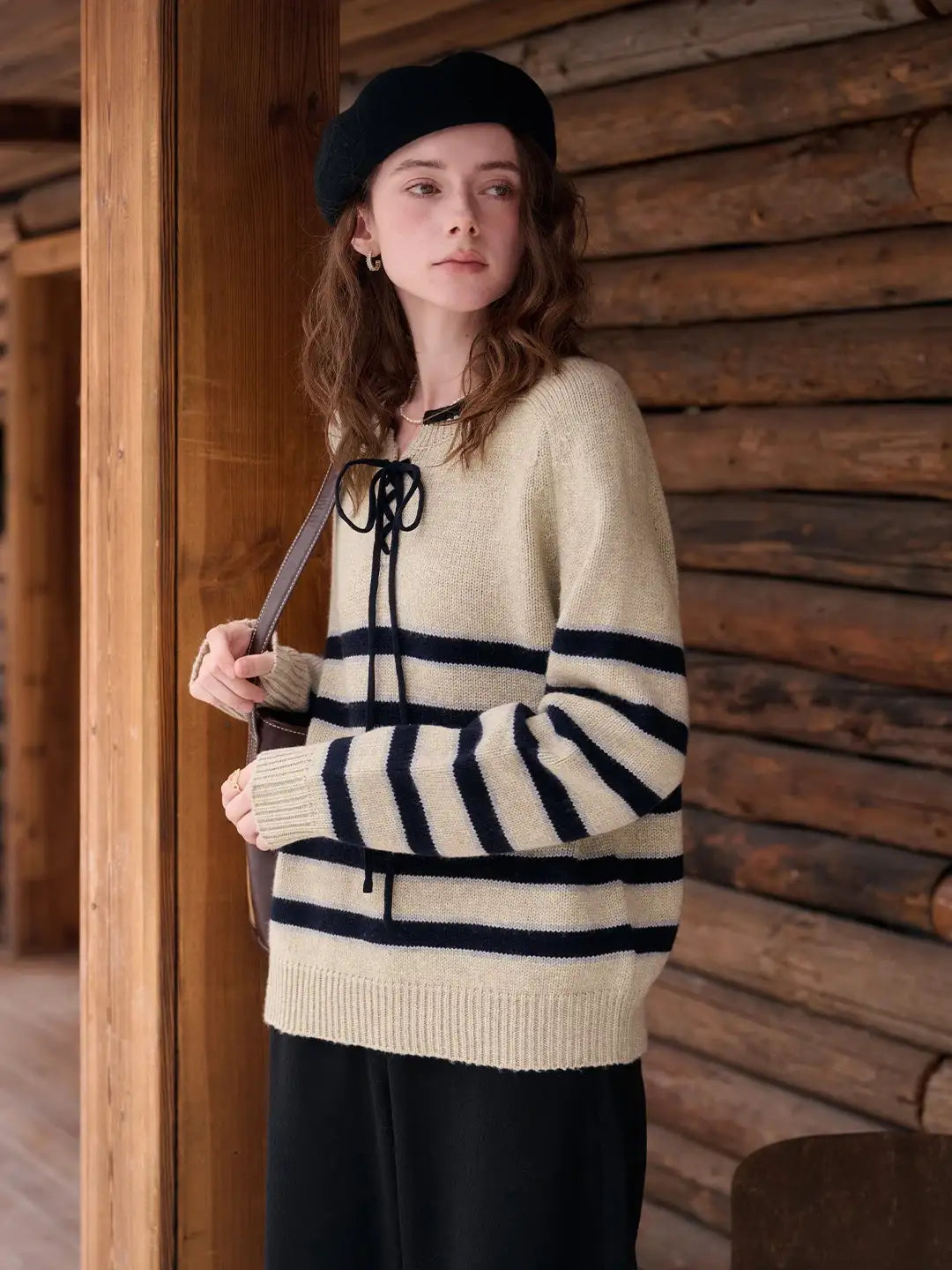 Emberlynn Round Neck Stripe Sweater