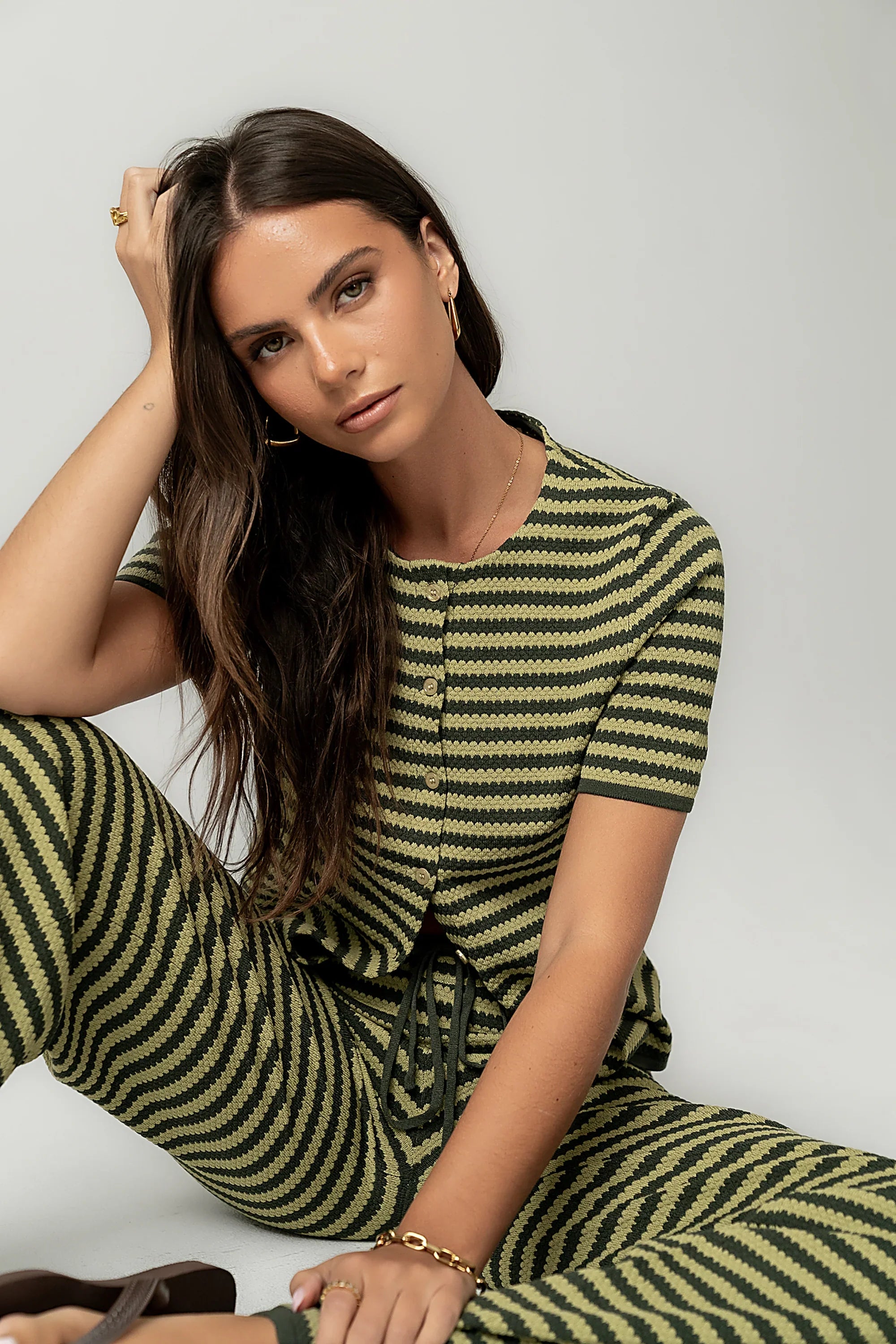 Ireland Striped Top in Green