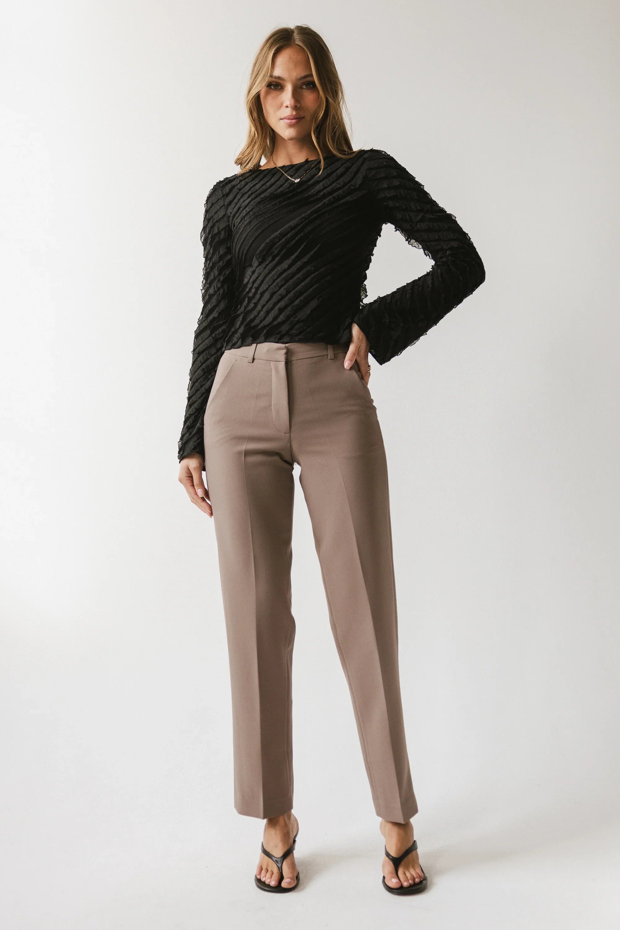 Brianna Ruffle Top in Black