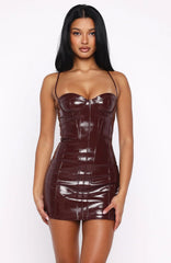 Front Row Freedom PU Mini Dress Dark Cherry