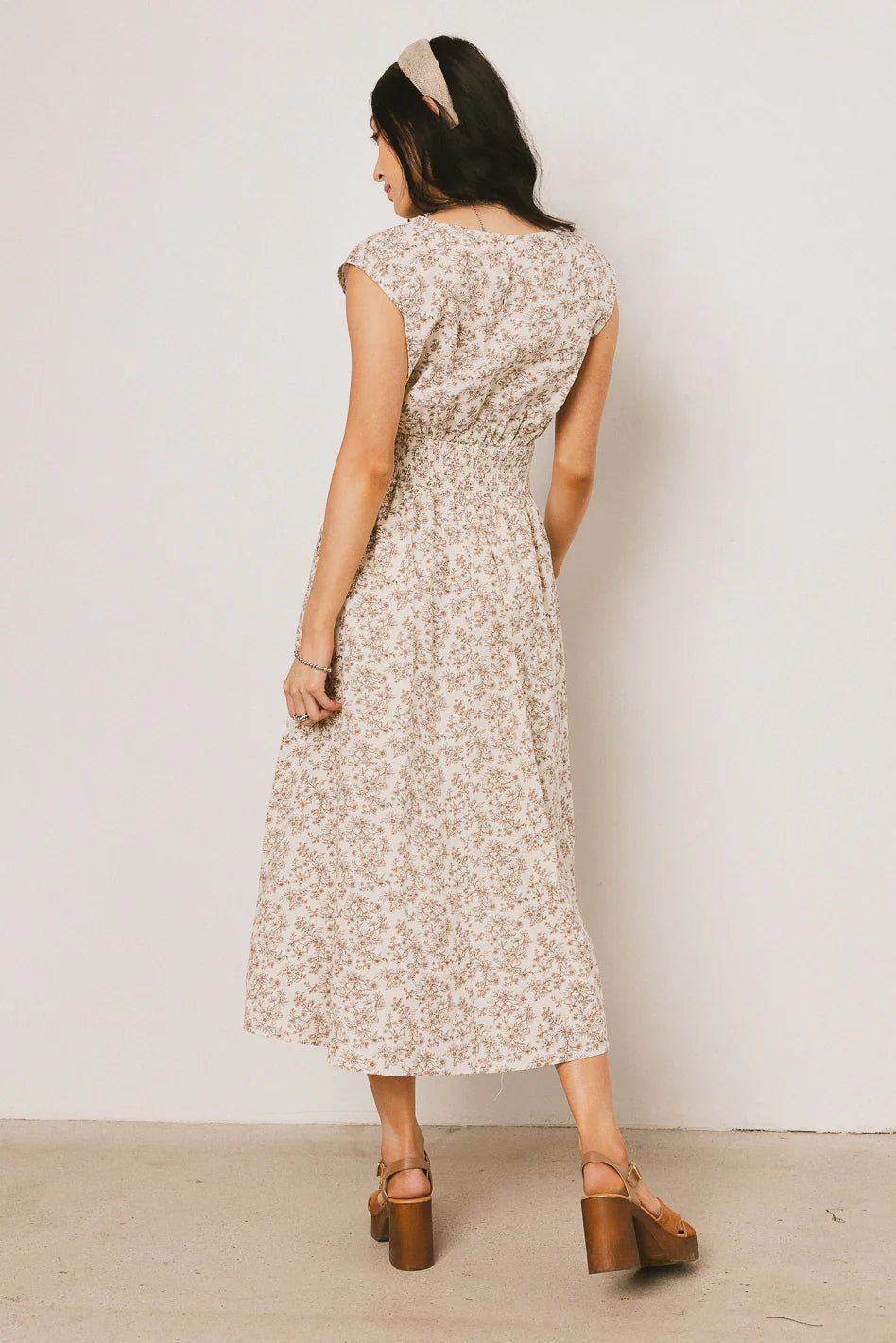 Heather Floral Maxi Dress in Brown
